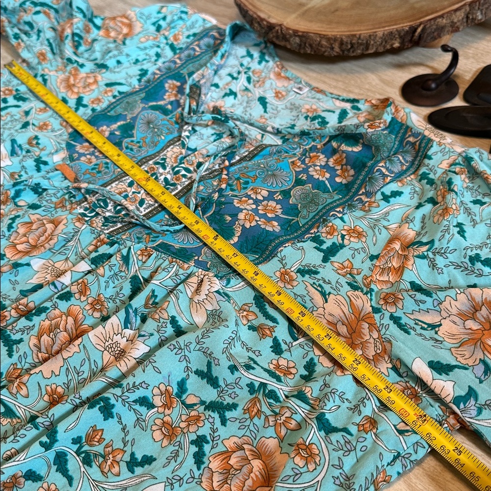 Green boho blouse - Picture 4 of 6